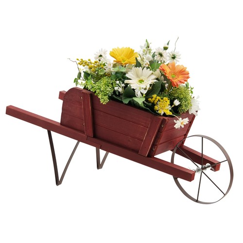 Costway wooden wagon planter - wagon,