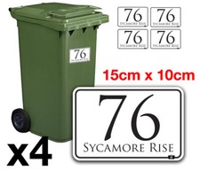 4 x Wheelie Bin Numbers