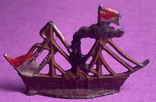 Vintage Rare Metal Stand-Up Enameled Ship Boat Cracker Jack Gumball