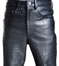 Men's Crocodile Print Leather