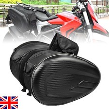 UK Pair Motorcycle Pannier Side Saddle Bags Luggage Bag w/ Rain Cover Waterproof