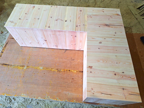 Light wood shaped - wood, l-shaped