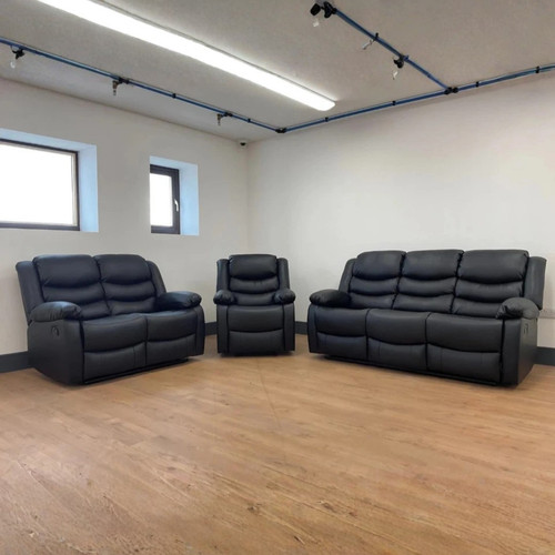 Black roma recliner sofa - roma,
