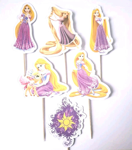 Rapunzel cupcake toppers x6 - ,