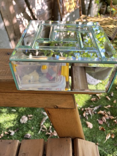 Vintage bevelled mirror glass - vintage,
