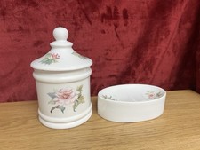 Hadida Bathroom Collection Fine Bone China Floral Lidded Pot Soap Dish