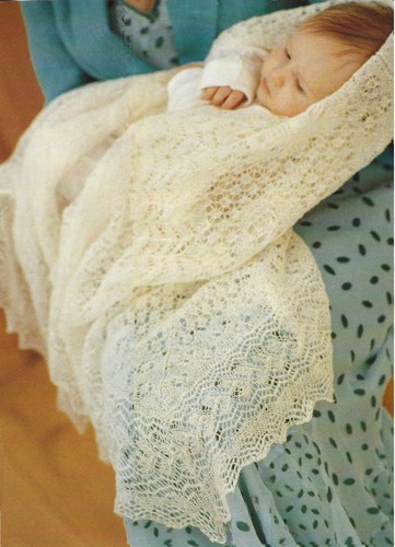 Baby shetland cobweb shawl - baby,