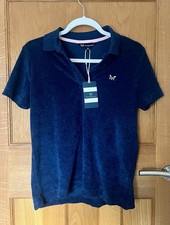 BNWT Crew Clothing Ladies Polo Shirt Navy With Pink Soft Gift Golf Size 8