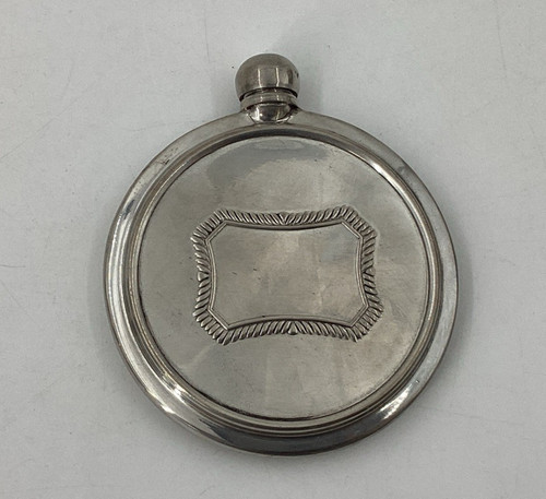 English pewter hip flask - english,