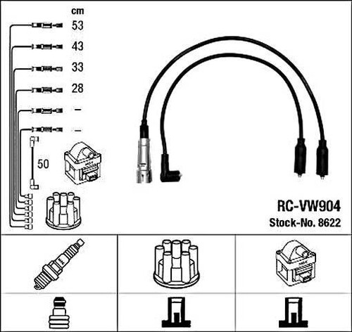 Black ignition cable - black,