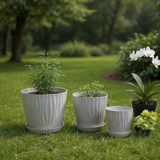 3 Pack Plastic Plant Pots