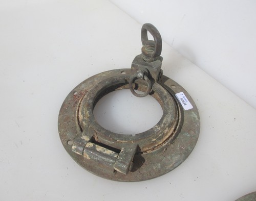Antique brass porthole window - antique,
