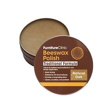 Coloured Beeswax Furniture Wax Polish for Wood - Natural Oak and Dark Oak