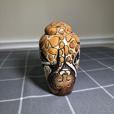Awesome Jef Raasch Safari Animals Pottery Vase Jar With Lid