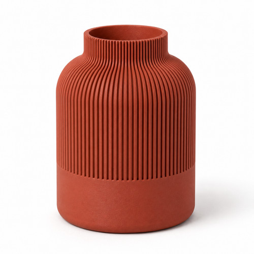 Japandi fluted decorative vase - japandi,