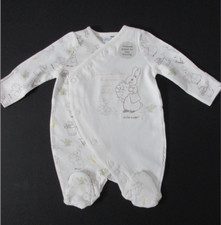 Peter Rabbit Beatrix Potter Baby Cream Sleepsuit Romper  Brand New