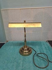 Vintage Old Retro Style Brass Adjustable Banker's  Desk Lamp - working 