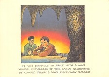 GLEN BAXTER POSTCARD  CONNIE FRANCIS CONTINENTAL SIZE VERY GD