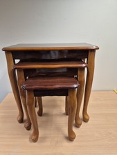 Mahogany Effect Nest of 3 Tables Mid Century Style