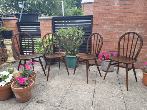 Ercol dining chairs - 4, gold