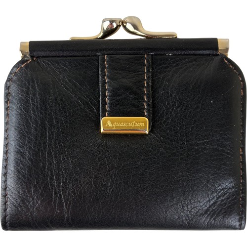 Aquascutum black leather coin - leather,