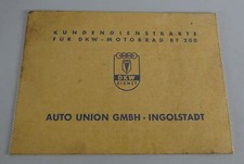 Service Card DKW RT 200 Blank