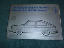 1972 VOLKSWAGEN TYPE 3 /  SQUAREBACK OWNER'S MANUAL  / NICE ORIGINAL GUIDE BOOK 