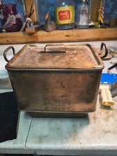 Antique Copper Roasting Pan Quality 13w, 8D 12h Outside Measurements