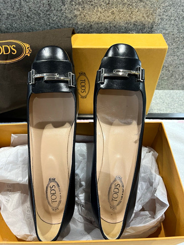 Tod black leather court - tod's,