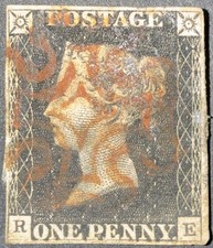 GB QV Stamp 1840 SG2 1d black