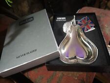 Seba Pear Sweet Trinket Dish Silver Plated Boxed Unused Lovely Item 19cm x 10cm