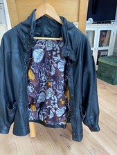 wright & ditson genuine leather black biker styljacket vintage men’s size large 