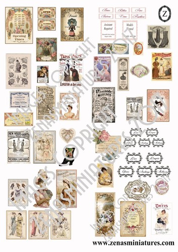 Dolls house boutique - dolls, posters