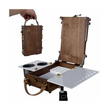 Tabletop Easel Box with Watercolor Palette Empty, Portable Travel Easel for P...