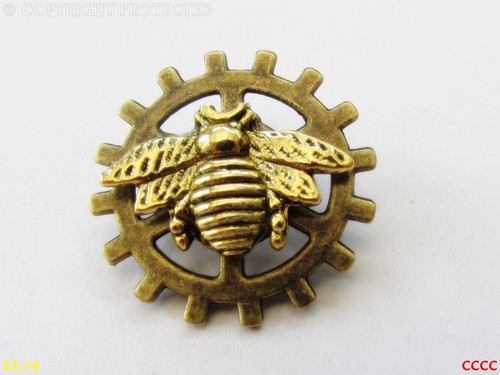 Steampunk brooch badge pin - brooch,