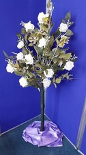 120cm Faux White Rose Tree