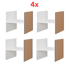 4x IKEA KALLAX Insert with 1 Shelf White 33x33 cm Storage Divider Organiser Unit