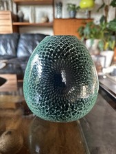 Stunning Rachel Pritchard Studio Pottery Green Snakeskin Vase