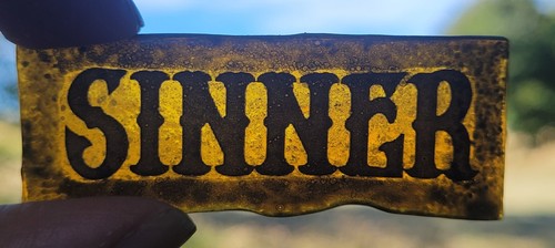 Stained glass sinner - glass, church