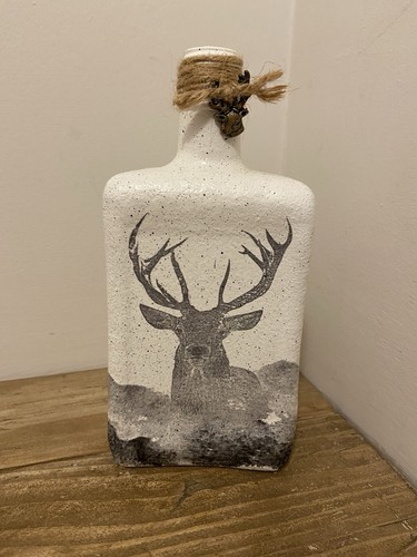Painted glass stag - glass, ornament