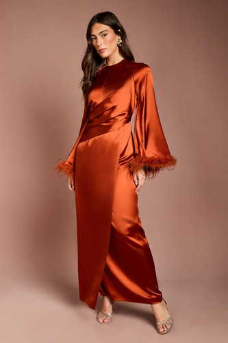 Coast rust maxi dress - rust,