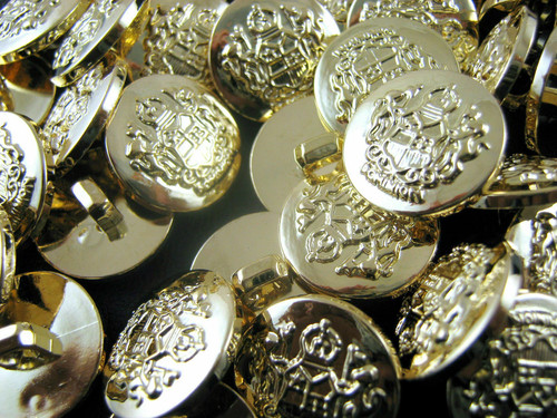 Round gold plastic crested - round,