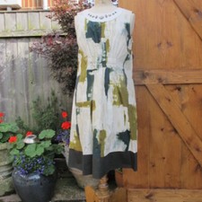 100% VERA WANG fresh cotton summer DRESS crystal embellishment £395 uk16 bnwt