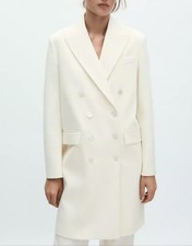 Zara oyster white  frock coat RRP £109
