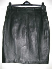 Ladies genuine black leather
