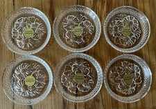 Cristal D'Arques Vintage Lead Glass ‘Breteuil’ Floral Embossed Coasters Set of 6