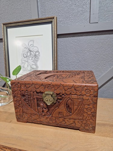 Vintage asian carved camphor - asian,