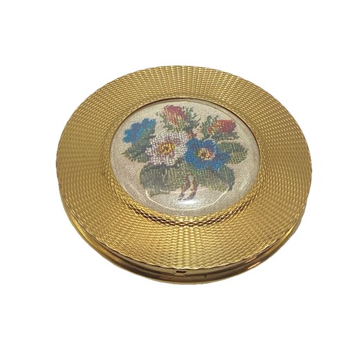 Vintage brass powder - brass, compact