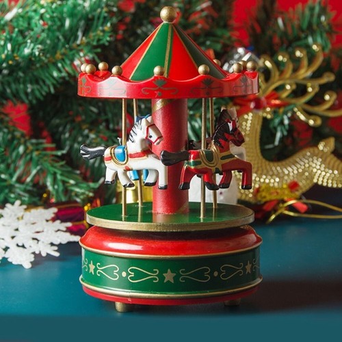 Wooden horse rotating - rotating, carousel
