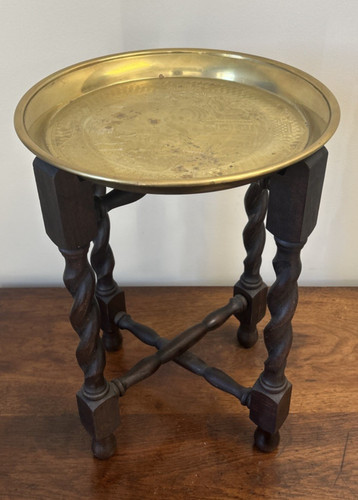 Vintage brass tray - brass,